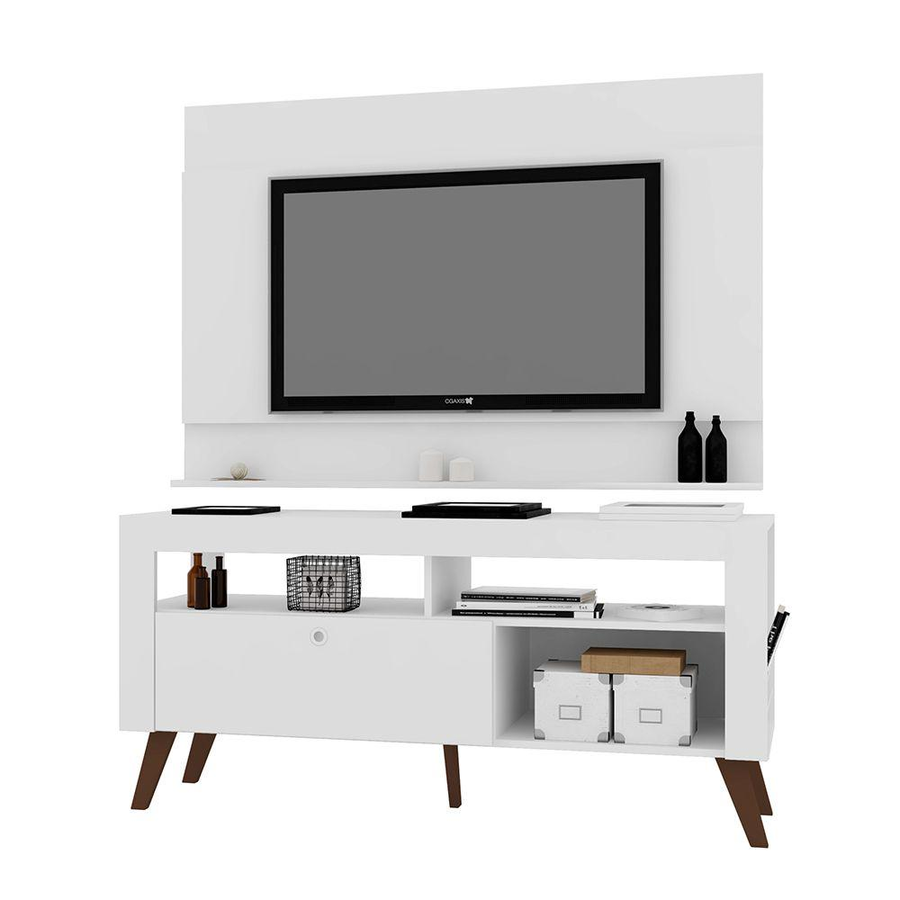 Home Rack Bancada e Painel Tv Até 55 Dinamarca Branco - Art In Moveis Home Rack Bancada e Painel Tv Até 55 Dinamarca Branco - Art In Moveis