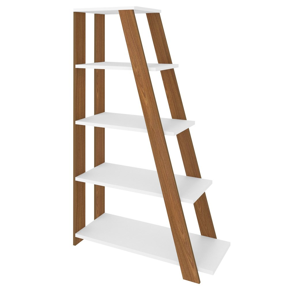 Estante Livreiro Multiuso Decorativa Star 5 Prateleiras Freijo/Branco - Artany Estante Livreiro Multiuso Decorativa Star 5 Prateleiras Freijo/Branco - Artany