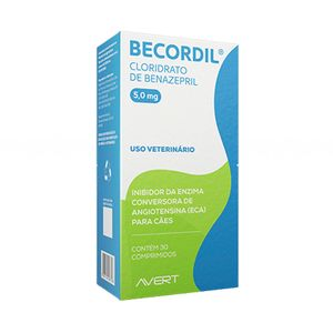 Becordil 5mg Anti-Hipertensivo para Cães Avert - 30 comprimidos