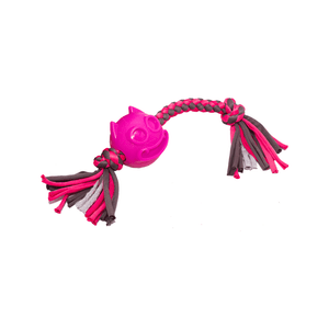 Brinquedo de Corda com Cara de Gato para Cachorro Savana Rosa - Único Brinquedo de Corda com Cara de Gato para Cachorro Savana Rosa - Único