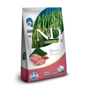 Ração N&D Spirulina Cães Adultos Medium e Maxi Suíno - 10,1 kg