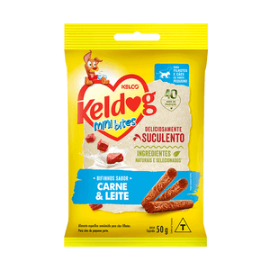 Petisco Keldog Filhotes Mini Bites Carne e Leite - 50 g Petisco Keldog Filhotes Mini Bites Carne e Leite - 50 g