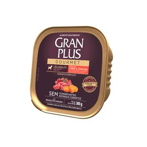 Ração Úmida GranPlus Cães Adultos Patê Gourmet Carne e Cenoura - 300 g