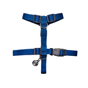 Guia e Peitoral H Jacquard Fábrica Pet Azul Guia e Peitoral H Jacquard Fábrica Pet Azul