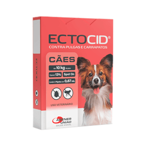 Ectocid Spot On Cães até 10kg Antipulgas e Carrapatos - 1 pipeta Ectocid Spot On Cães até 10kg Antipulgas e Carrapatos - 1 pipeta