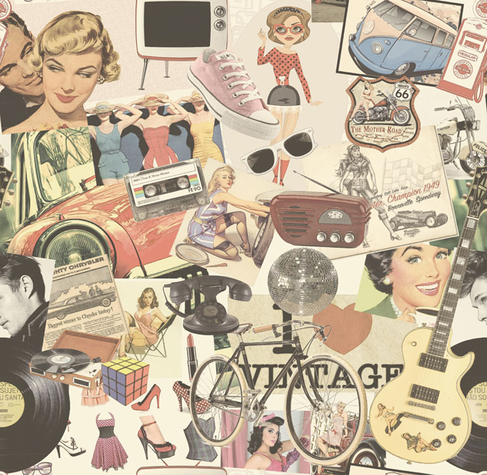Papel De Parede Vintage 3320 + Cola Grátis Papel De Parede Vintage 3320 + Cola Grátis