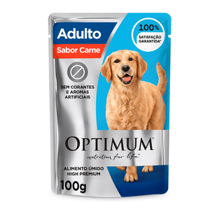Ração Úmida Optimum Sachê Cães Adultos Raças Grandes Carne - 100 g