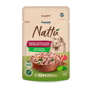 Ração Úmida Premier Nattu Cães Adultos Porte Pequeno Frango e Batata-Doce - 85 g Ração Úmida Premier Nattu Cães Adultos Porte Pequeno Frango e Batata-Doce - 85 g