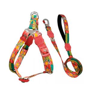Peitoral e Guia Tropical Caju São Pet Vermelho Peitoral e Guia Tropical Caju São Pet Vermelho