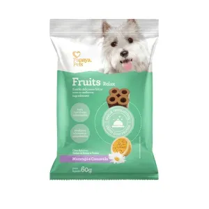Petisco Fruits Relax Maracujá e Camomila Cães Adultos Papaya Pets - 60 g Petisco Fruits Relax Maracujá e Camomila Cães Adultos Papaya Pets - 60 g