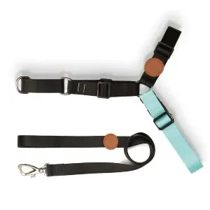 Conjunto Peitoral Antipuxão com Guia Toh Preto Conjunto Peitoral Antipuxão com Guia Toh Preto