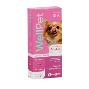Antipulgas e Carrapatos Wellpet 45 mg para Cães 2 a 4,5 kg - 1 comprimido Antipulgas e Carrapatos Wellpet 45 mg para Cães 2 a 4,5 kg - 1 comprimido