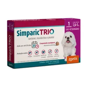 Antipulgas Simparic Trio 6mg para Cães 2,6 a 5kg Antipulgas Simparic Trio 6mg para Cães 2,6 a 5kg