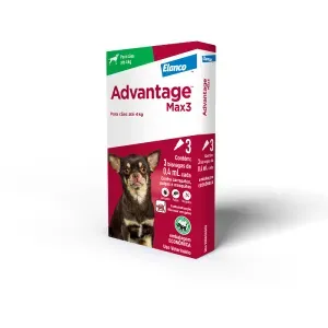 Antipulgas Advantage Max3 Cães até 4kg - 3 pipetas Antipulgas Advantage Max3 Cães até 4kg - 3 pipetas
