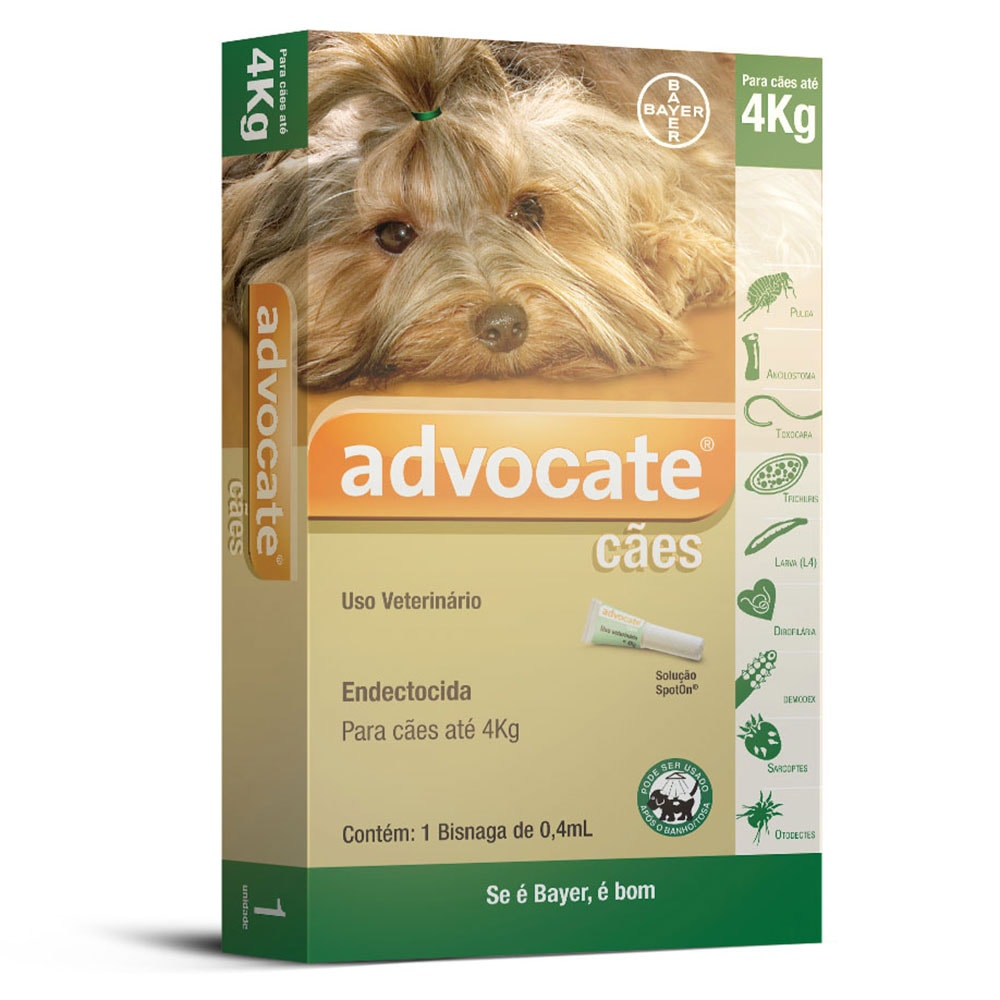 Antipulgas Advocate Cães até 4kg Antipulgas Advocate Cães até 4kg