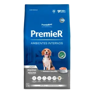Ração Premier Ambientes Internos Light Cães Adultos Frango e Salmão Ração Premier Ambientes Internos Light Cães Adultos Frango e Salmão