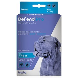 Antipulgas e Carrapatos Defend Pro para Cães acima 40kg Biovet - 1 pipeta Antipulgas e Carrapatos Defend Pro para Cães acima 40kg Biovet - 1 pipeta