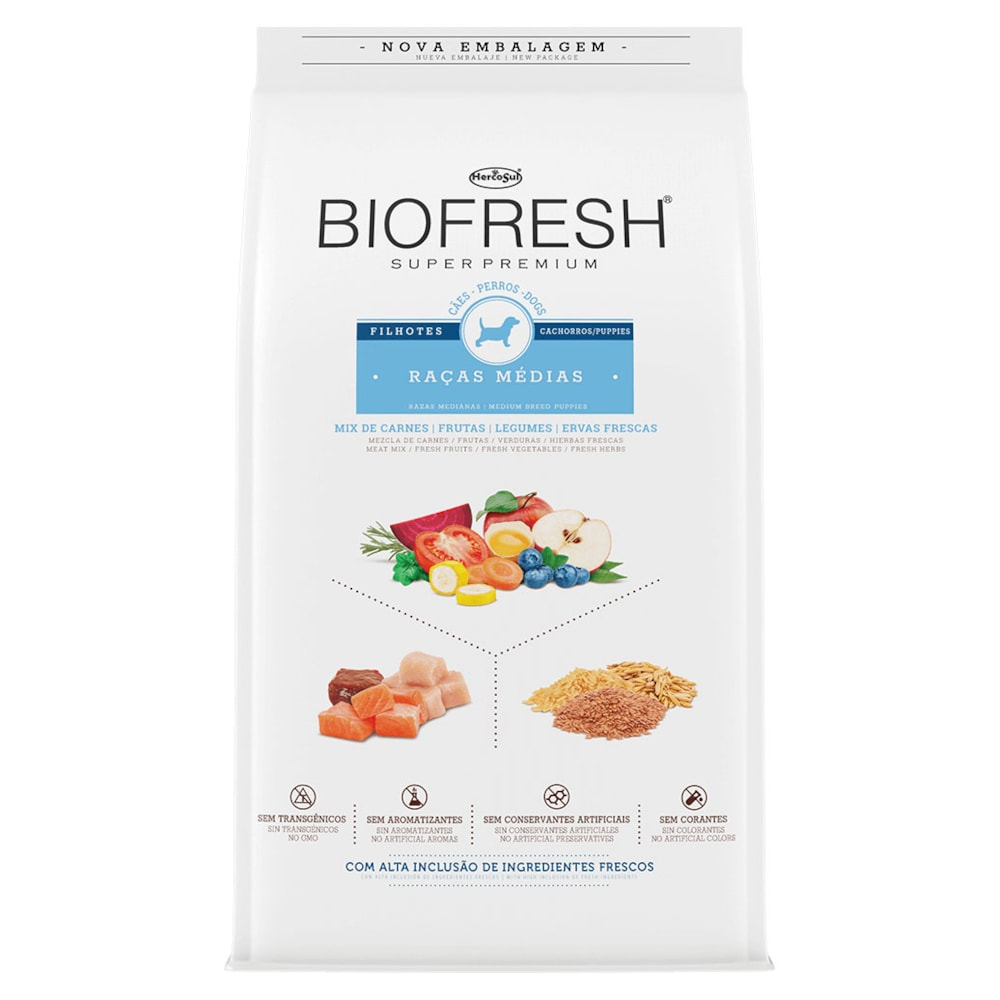 Ração Biofresh Cães Filhotes Raças Médias Ração Biofresh Cães Filhotes Raças Médias
