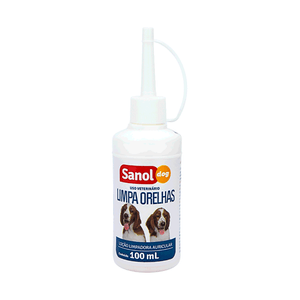 Loção Limpa Orelhas Cães e Gatos Sanol - 100 ml Loção Limpa Orelhas Cães e Gatos Sanol - 100 ml