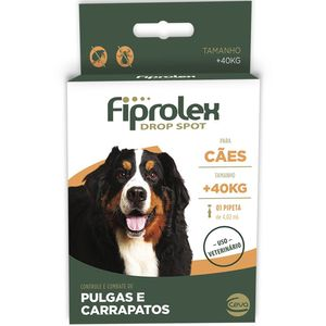 Antipulgas Fiprolex Cães Drop Spot +40kg - 4,02 ml Antipulgas Fiprolex Cães Drop Spot +40kg - 4,02 ml