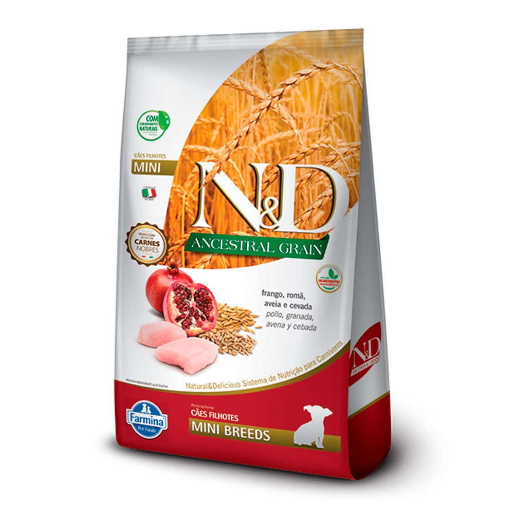 Ração N&D Ancestral Grain Cães Puppy Mini Frango Ração N&D Ancestral Grain Cães Puppy Mini Frango