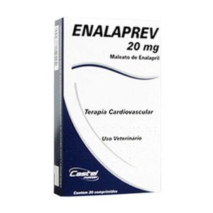 Enalaprev 20mg Vasodilatador para Cães Castel Pharma - 20 comprimidos Enalaprev 20mg Vasodilatador para Cães Castel Pharma - 20 comprimidos