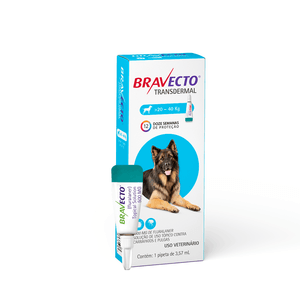 Antipulgas Bravecto Transdermal Cães 20 a 40 kg - 1000 mg Antipulgas Bravecto Transdermal Cães 20 a 40 kg - 1000 mg