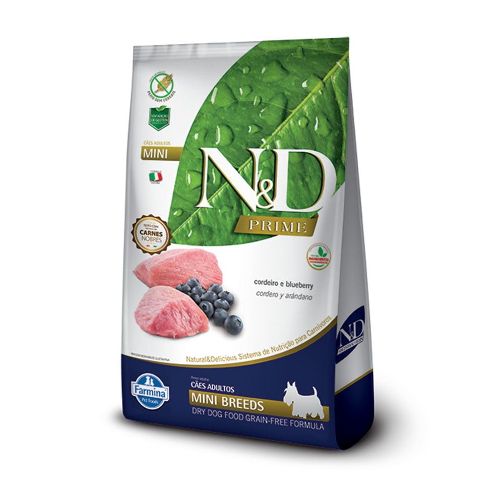 Ração N&D Prime Cães Adultos Mini Cordeiro e Blueberry Ração N&D Prime Cães Adultos Mini Cordeiro e Blueberry