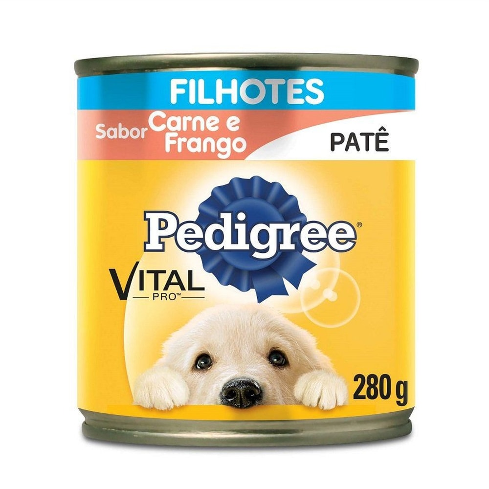 Ração Úmida Pedigree Lata Cães Filhotes Frango e Carne 280g