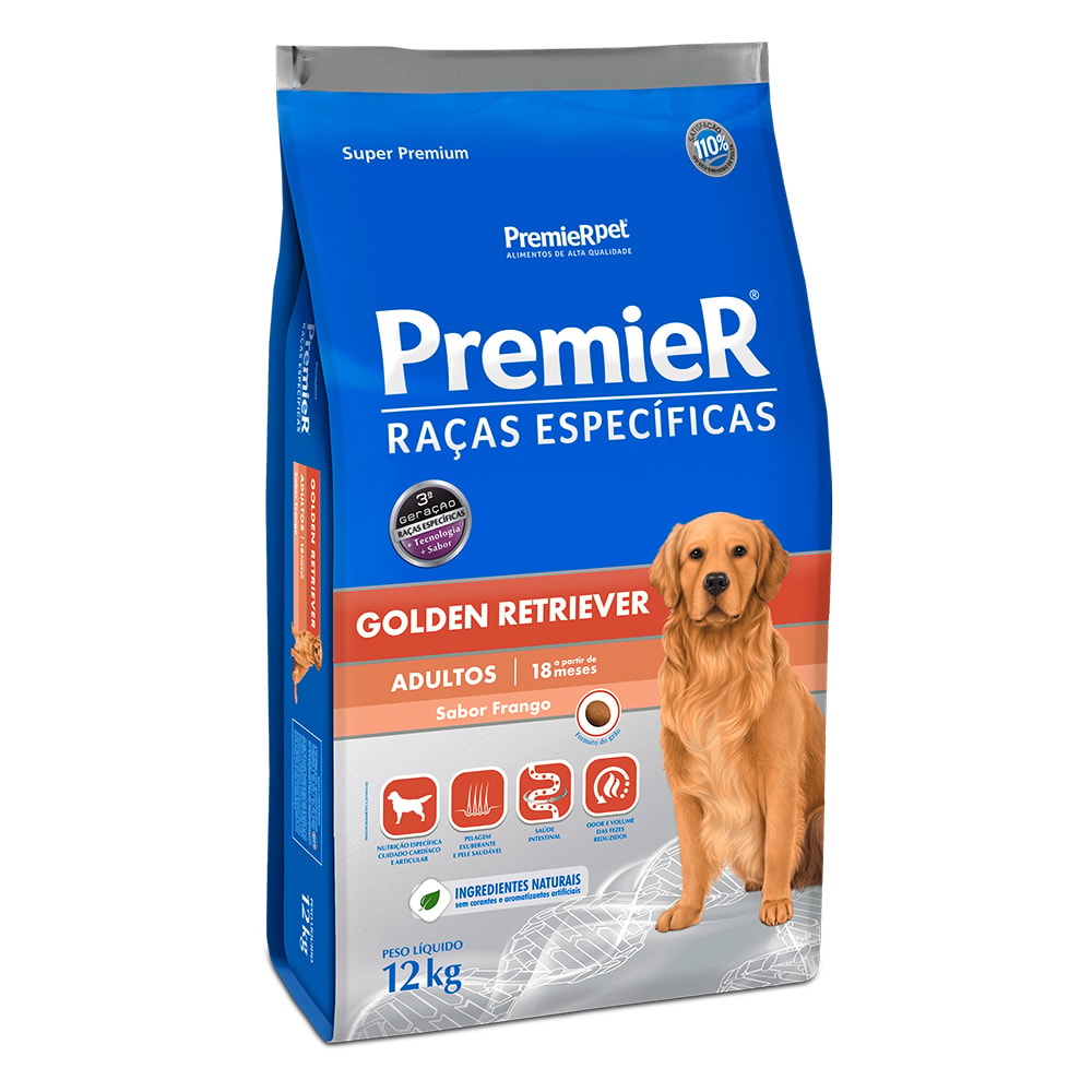 Ração Premier Raças Específicas Golden Retriever Adultos - 12 kg Ração Premier Raças Específicas Golden Retriever Adultos - 12 kg