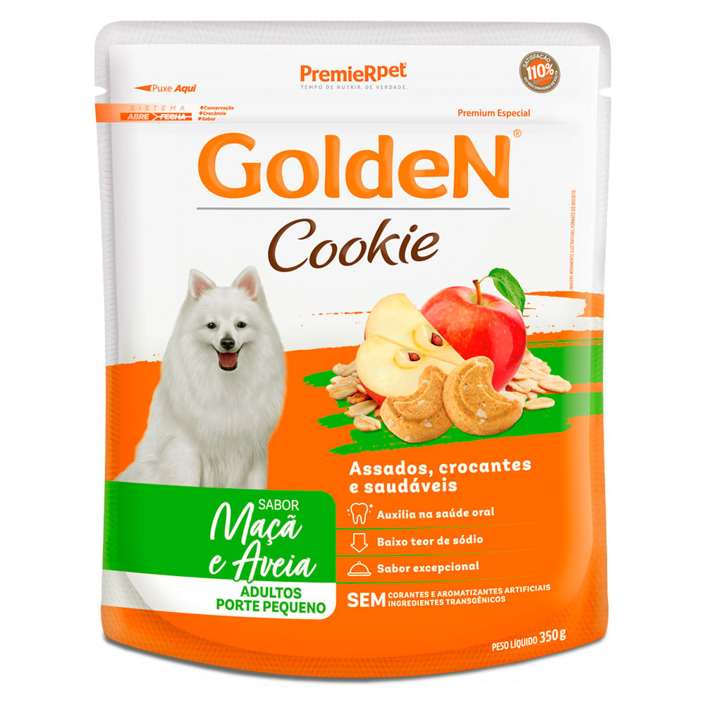 Cookie Golden Cães Adultos Porte Pequeno Maçã e Aveia - 350 g Cookie Golden Cães Adultos Porte Pequeno Maçã e Aveia - 350 g