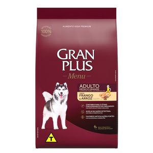 Ração GranPlus Menu Cães Adultos Frango e Arroz Ração GranPlus Menu Cães Adultos Frango e Arroz