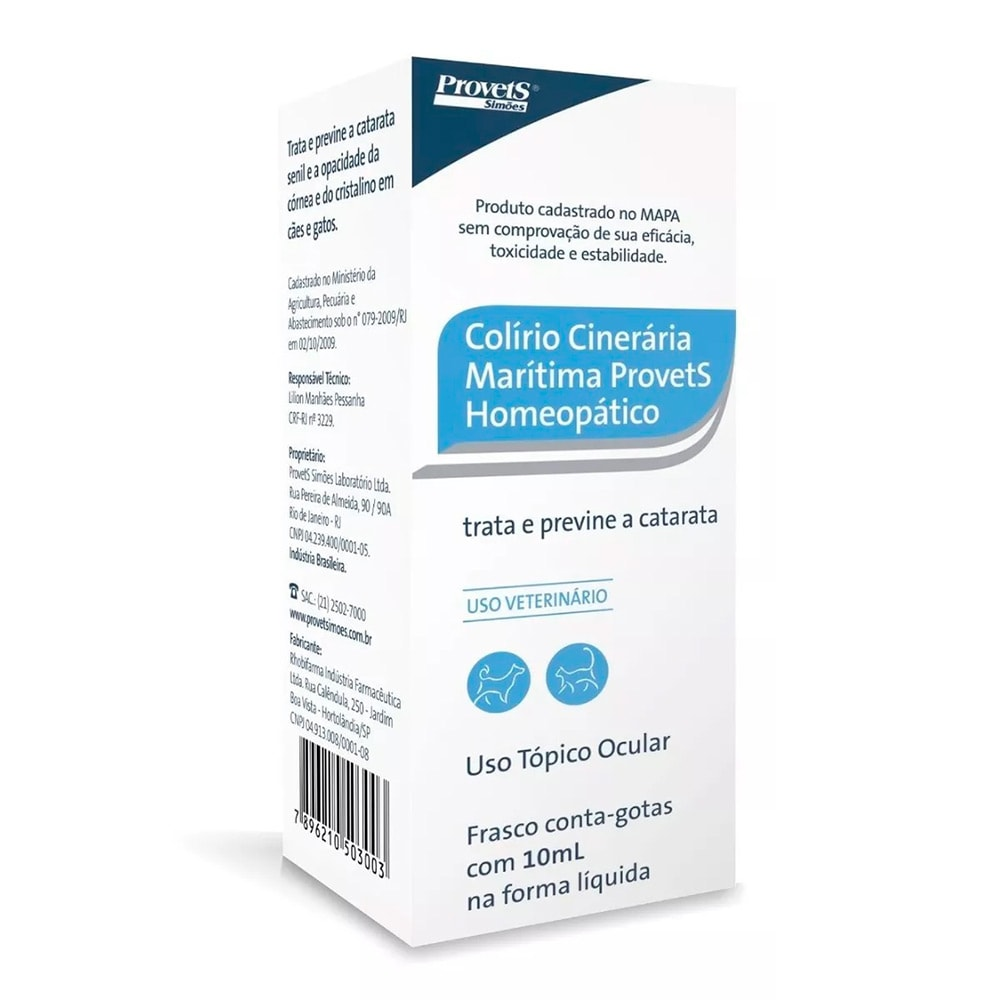Colírio Cinerária Marítima Uso Veterinário - 10 ml