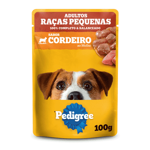 Ração Úmida Pedigree Sachê Cães Adultos Raças Pequenas Cordeiro ao Molho - 100 g