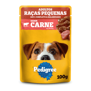 Ração Úmida Pedigree Sachê Cães Adultos Raças Pequenas Carne ao Molho - 100 g