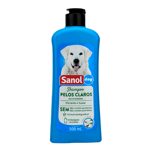 Shampoo Pelos Claros Cães e Gatos Sanol Shampoo Pelos Claros Cães e Gatos Sanol