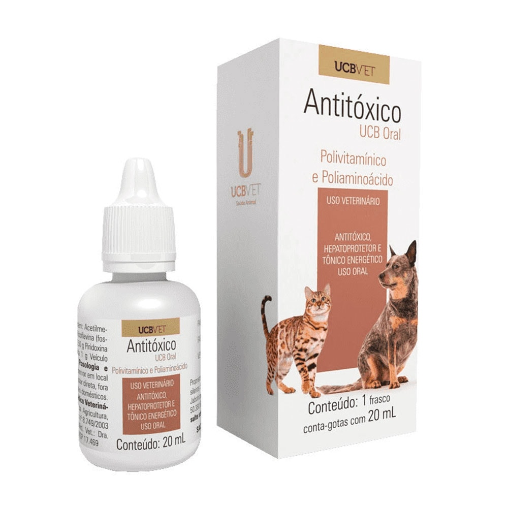 Antitóxico UCB Oral para Cães e Gatos - 20ml