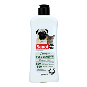 Shampoo Pele Sensível Cães e Gatos Sanol - 500 ml Shampoo Pele Sensível Cães e Gatos Sanol - 500 ml