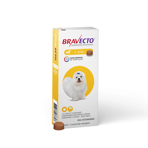 Antipulgas Bravecto 2 a 4,5 kg para Cães 112,5 mg - 1 comprimido Antipulgas Bravecto 2 a 4,5 kg para Cães 112,5 mg - 1 comprimido
