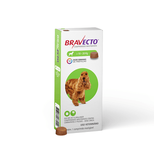 Antipulgas e Carrapatos Bravecto 10 kg a 20 kg Cães 500mg - 1 comprimido Antipulgas e Carrapatos Bravecto 10 kg a 20 kg Cães 500mg - 1 comprimido