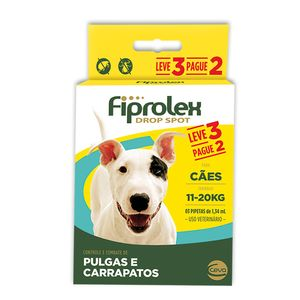 Combo Antipulgas Cães Fiprolex 11 a 20kg - Único Combo Antipulgas Cães Fiprolex 11 a 20kg - Único