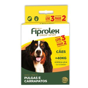 Combo Antipulgas Fiprolex Cães acima de 40kg - Único Combo Antipulgas Fiprolex Cães acima de 40kg - Único