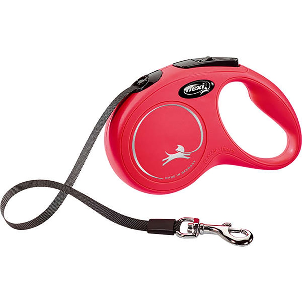 Guia Retrátil Flexi Cães New Classic Fita Vermelho - Tam. M
