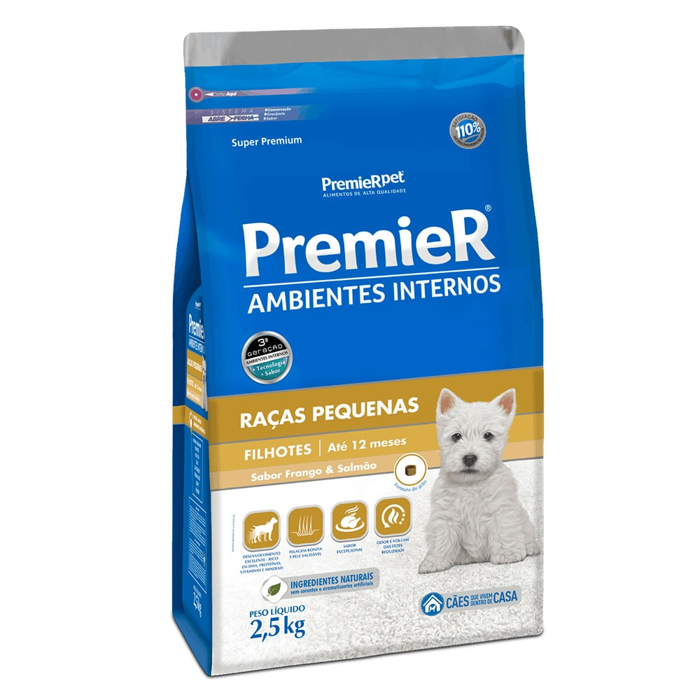Ração Premier Ambientes Internos Cães Filhotes Raças Pequenas Ração Premier Ambientes Internos Cães Filhotes Raças Pequenas