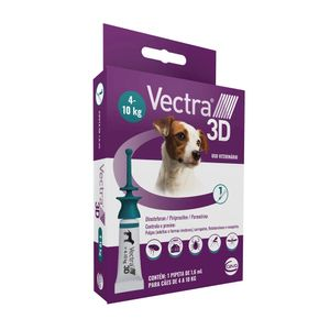 Antipulgas Vectra 3D Cães 4 a 10 kg Ceva 1,6 ml - 1 pipeta Antipulgas Vectra 3D Cães 4 a 10 kg Ceva 1,6 ml - 1 pipeta