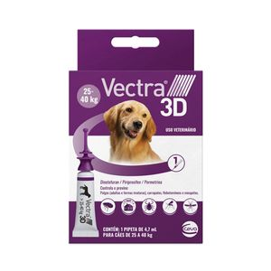 Antipulgas Vectra 3D Cães 25 a 40 kg Ceva 4,7 ml - 1 pipeta Antipulgas Vectra 3D Cães 25 a 40 kg Ceva 4,7 ml - 1 pipeta