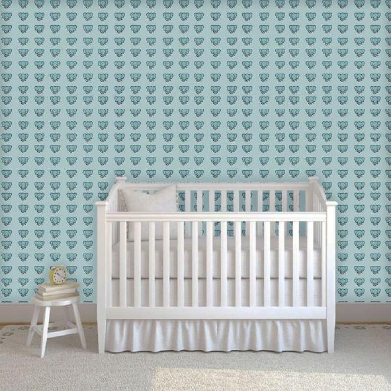 Papel de Parede Infantil Elefante Azul Papel de Parede Infantil Elefante Azul