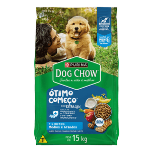 Ração Dog Chow Cães Filhotes Médios e Grandes Carne, Frango e Arroz Ração Dog Chow Cães Filhotes Médios e Grandes Carne, Frango e Arroz