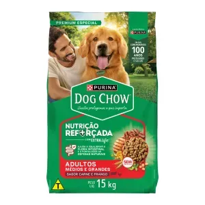 Ração Dog Chow Cães Adultos Médios e Grandes Carne, Frango e Arroz Ração Dog Chow Cães Adultos Médios e Grandes Carne, Frango e Arroz