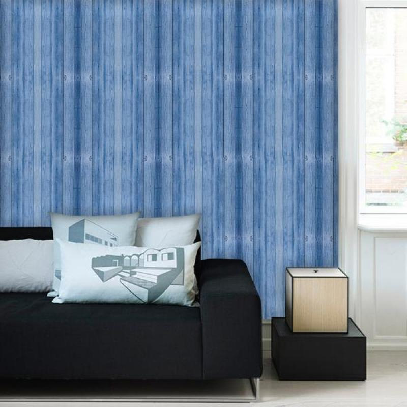 Papel de Parede Infantil Madeira Azul Papel de Parede Infantil Madeira Azul